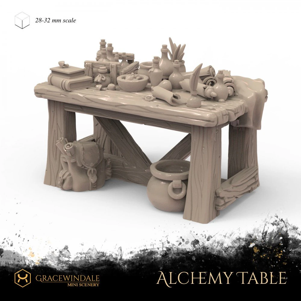 Alchemy Table 3D Print Model .c4d .max .obj .3ds .fbx .stl .blend 