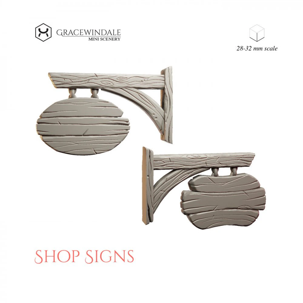Shop Signs 3D Print Model .c4d .max .obj .3ds .fbx .stl .blend 