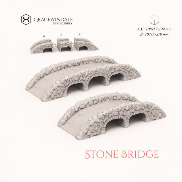 Stone Bridge 3D प्रिंट मॉडल .c4d .max .obj .3ds .fbx .stl .blend 