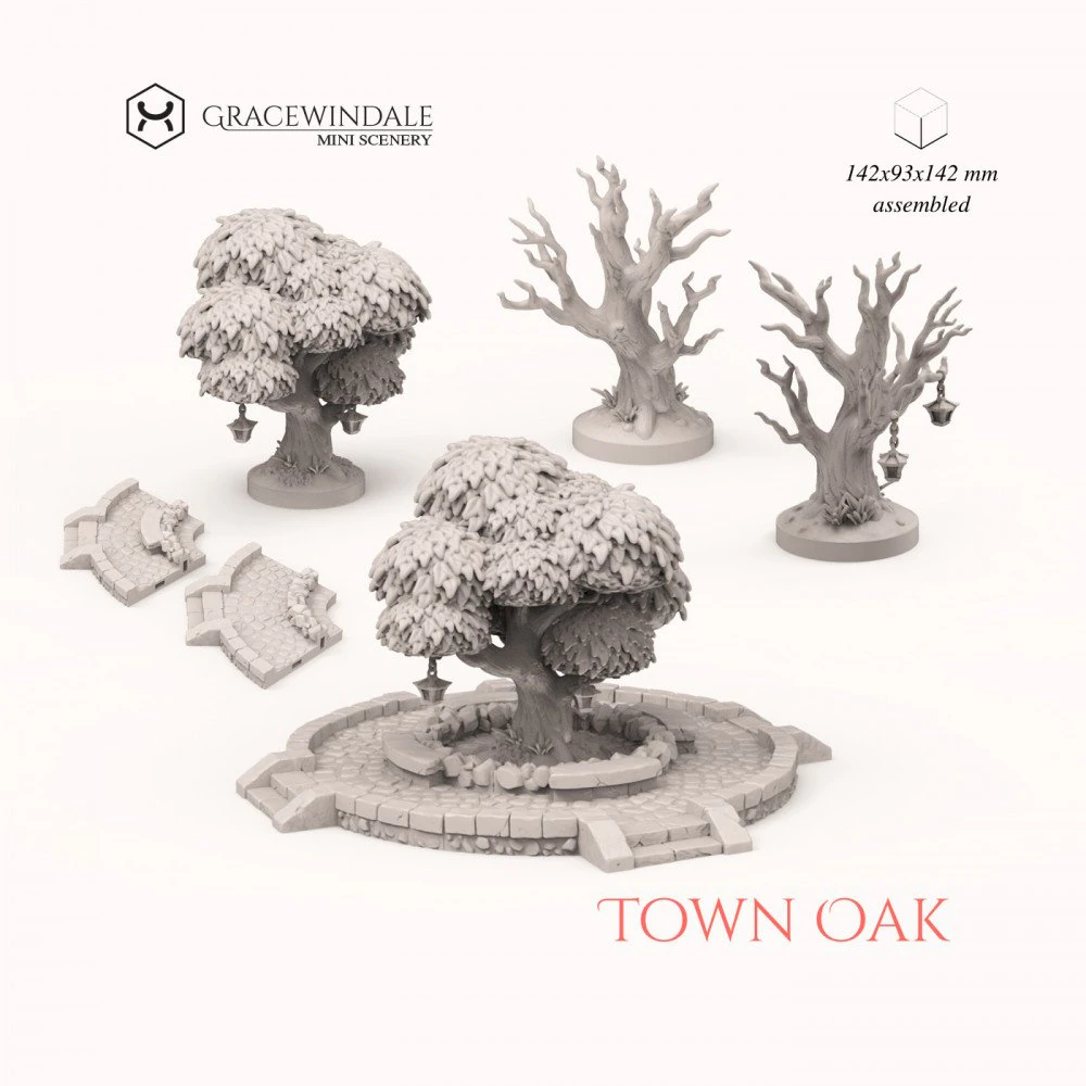 Town Oak 3D Print Model .c4d .max .obj .3ds .fbx .stl .blend