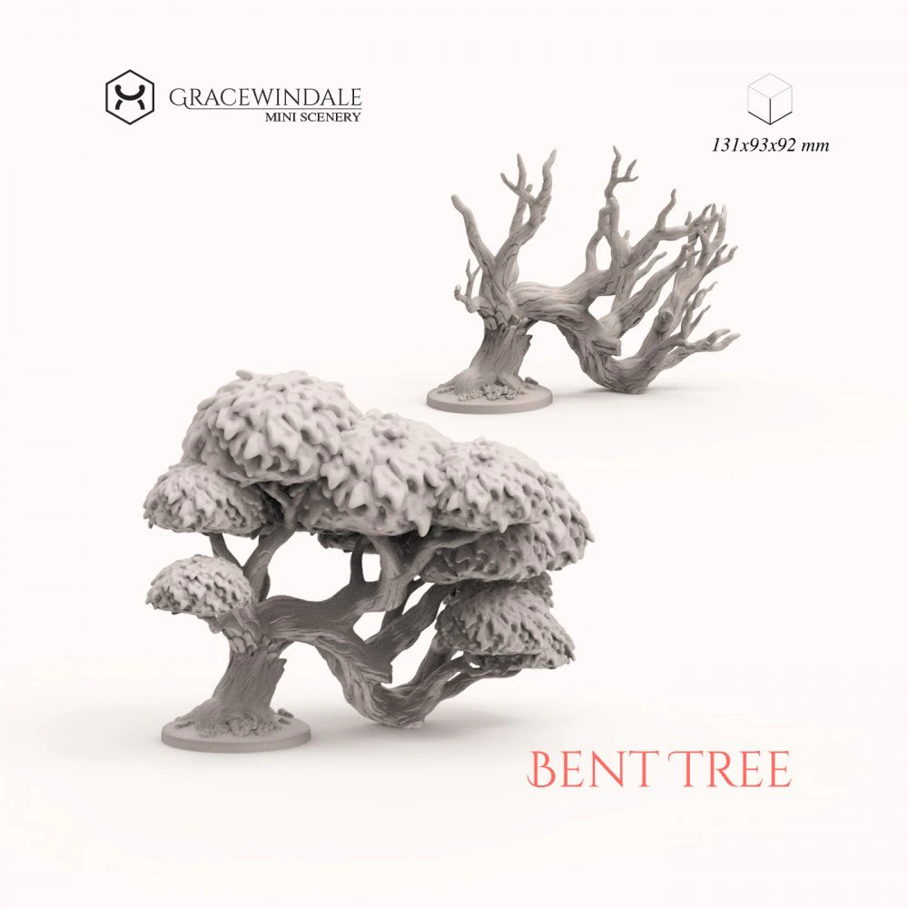 Bent Tree 3D Print Model .c4d .max .obj .3ds .fbx .stl .blend 