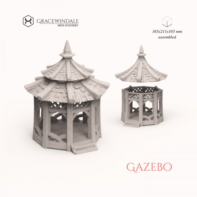 Gazebo 3D Принт Модель .c4d .max .obj .3ds .fbx .stl .blend 