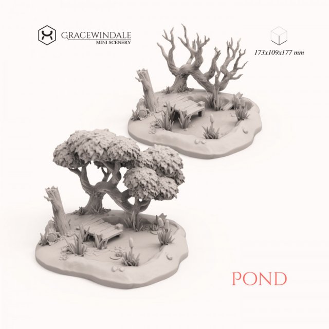 Pond 3D Print Model .c4d .max .obj .3ds .fbx .stl .blend 