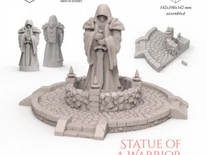 एक योद्धा की मूर्ति 3D प्रिंट मॉडल