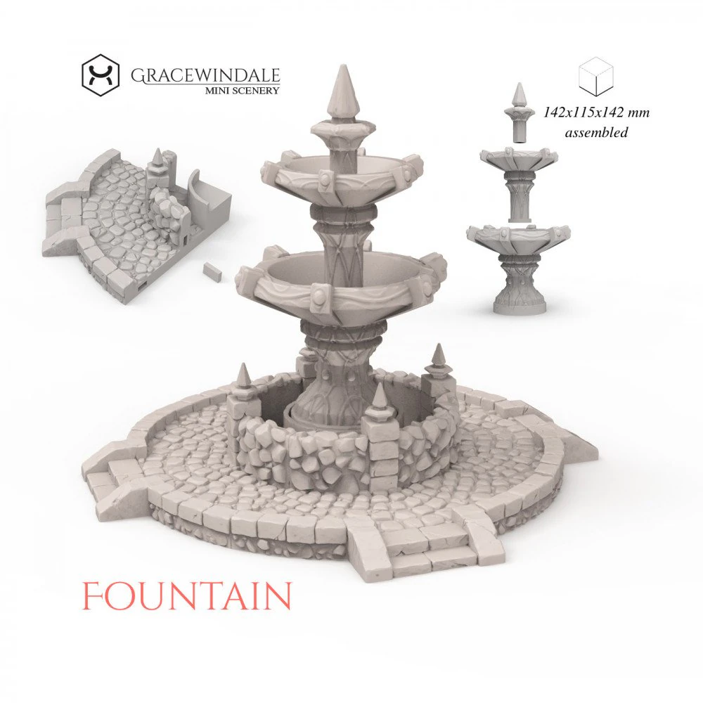 Fountain 3D Print Model .c4d .max .obj .3ds .fbx .stl .blend 