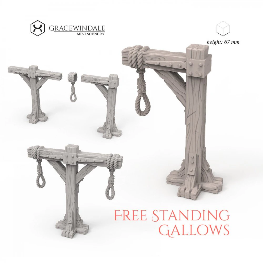 Set of Gallows 3D Print Model .c4d .max .obj .3ds .fbx .stl .blend