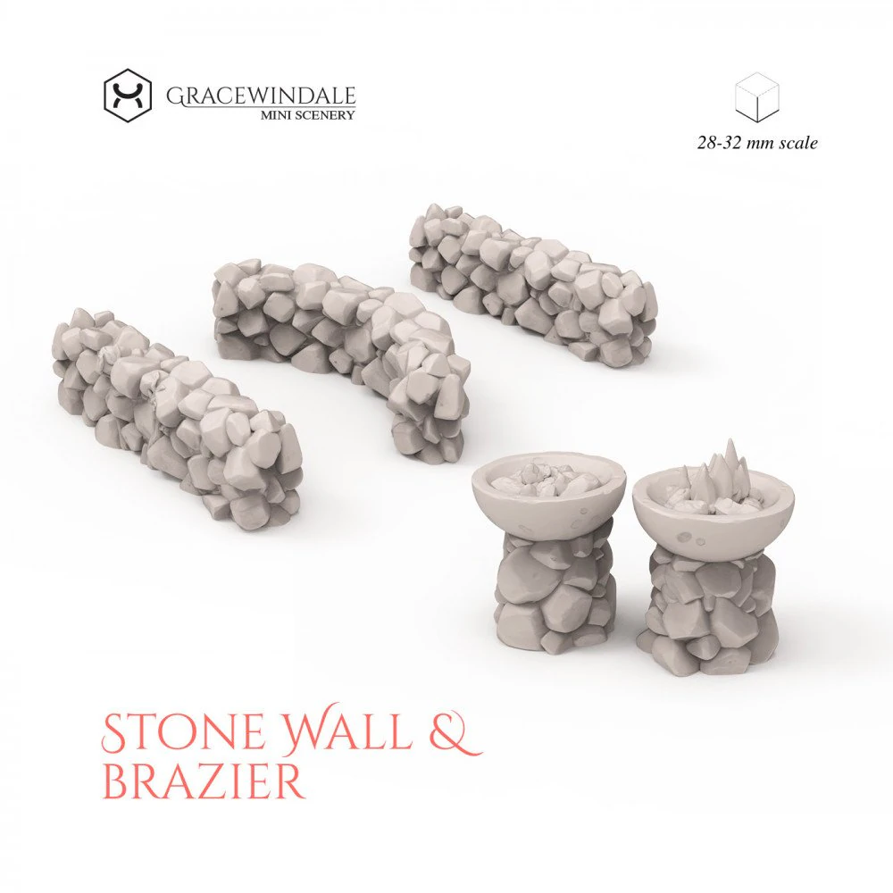 Stone Wall 3D Print Model .c4d .max .obj .3ds .fbx .stl .blend 