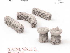 Stone Wall 3D Print Model