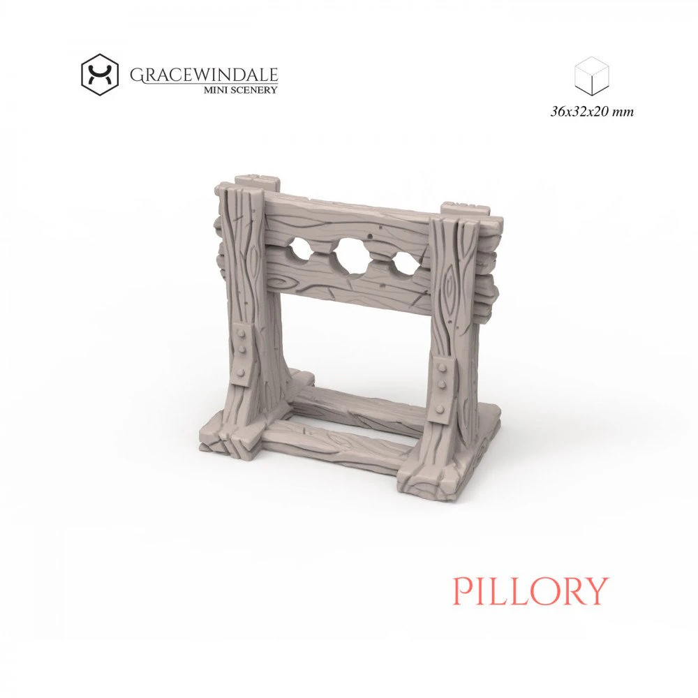 Pillory 3D Print Model .c4d .max .obj .3ds .fbx .stl .blend 