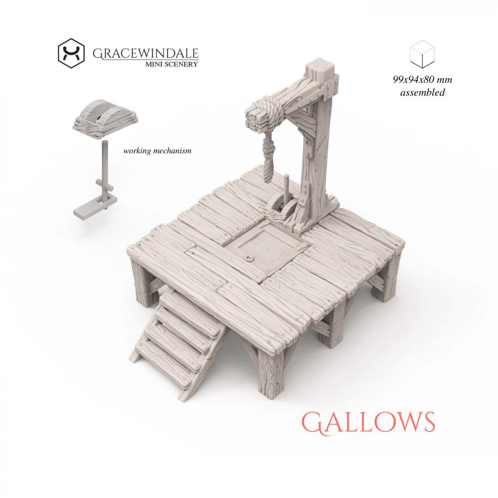 Gallows 3D Print Model .c4d .max .obj .3ds .fbx .stl .blend 
