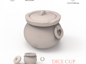 Cauldron Dice Cup 3D Print Model