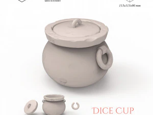 Cauldron Dice Cup 3D Print Model