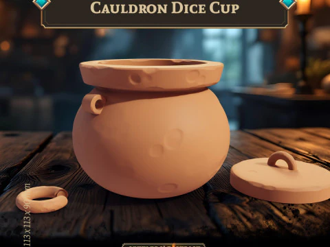 Cauldron Dice Cup 3D Print Model