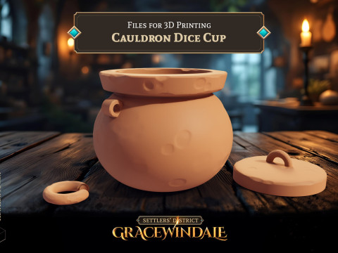 Cauldron Dice Cup Model Cetak 3D