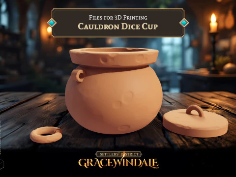 Cauldron Dice Cup 3D Print Model