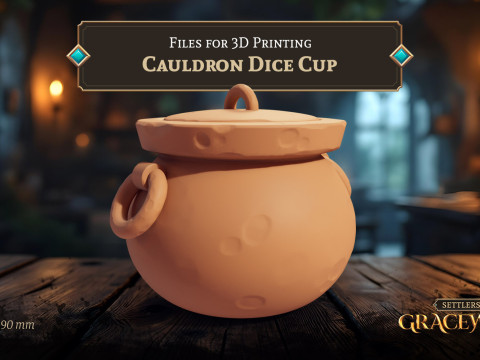 Cauldron Dice Cup Model Cetak 3D
