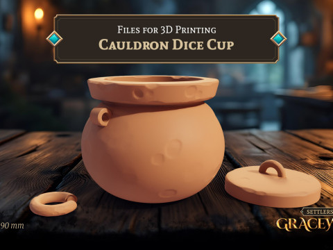 Cauldron Dice Cup Model Cetak 3D