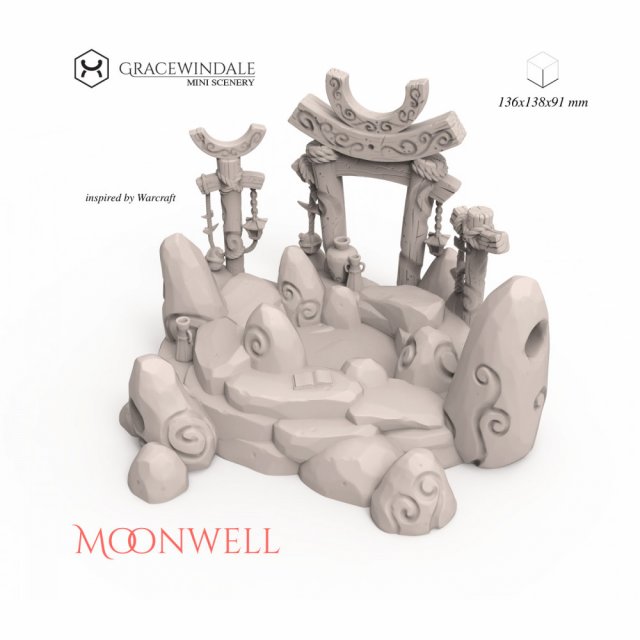 Moonwell Model Cetak 3D .c4d .max .obj .3ds .fbx .stl .blend 