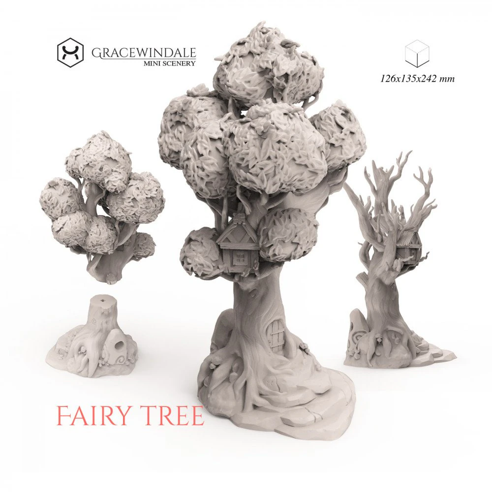 Fairy Tree 3D Print Model .c4d .max .obj .3ds .fbx .stl .blend 