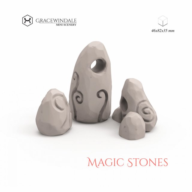 Magic Stones 3D Print Model .c4d .max .obj .3ds .fbx .stl .blend 