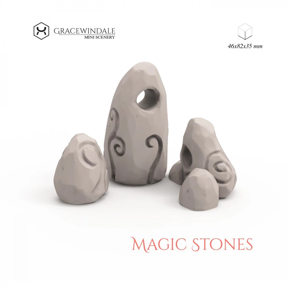 Magic Stones 3D Print Model .c4d .max .obj .3ds .fbx .stl .blend 