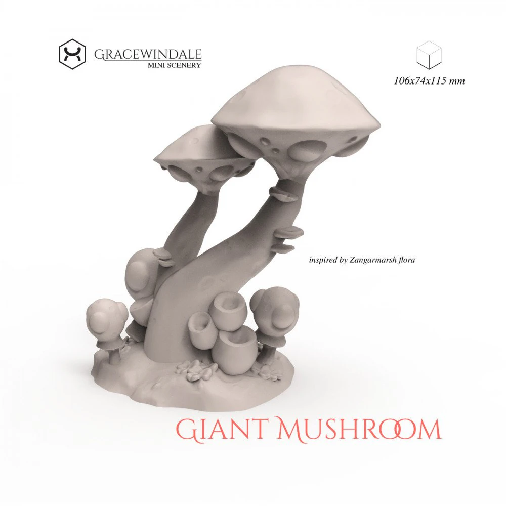 Giant Mushroom 3D Print Model .c4d .max .obj .3ds .fbx .stl .blend 