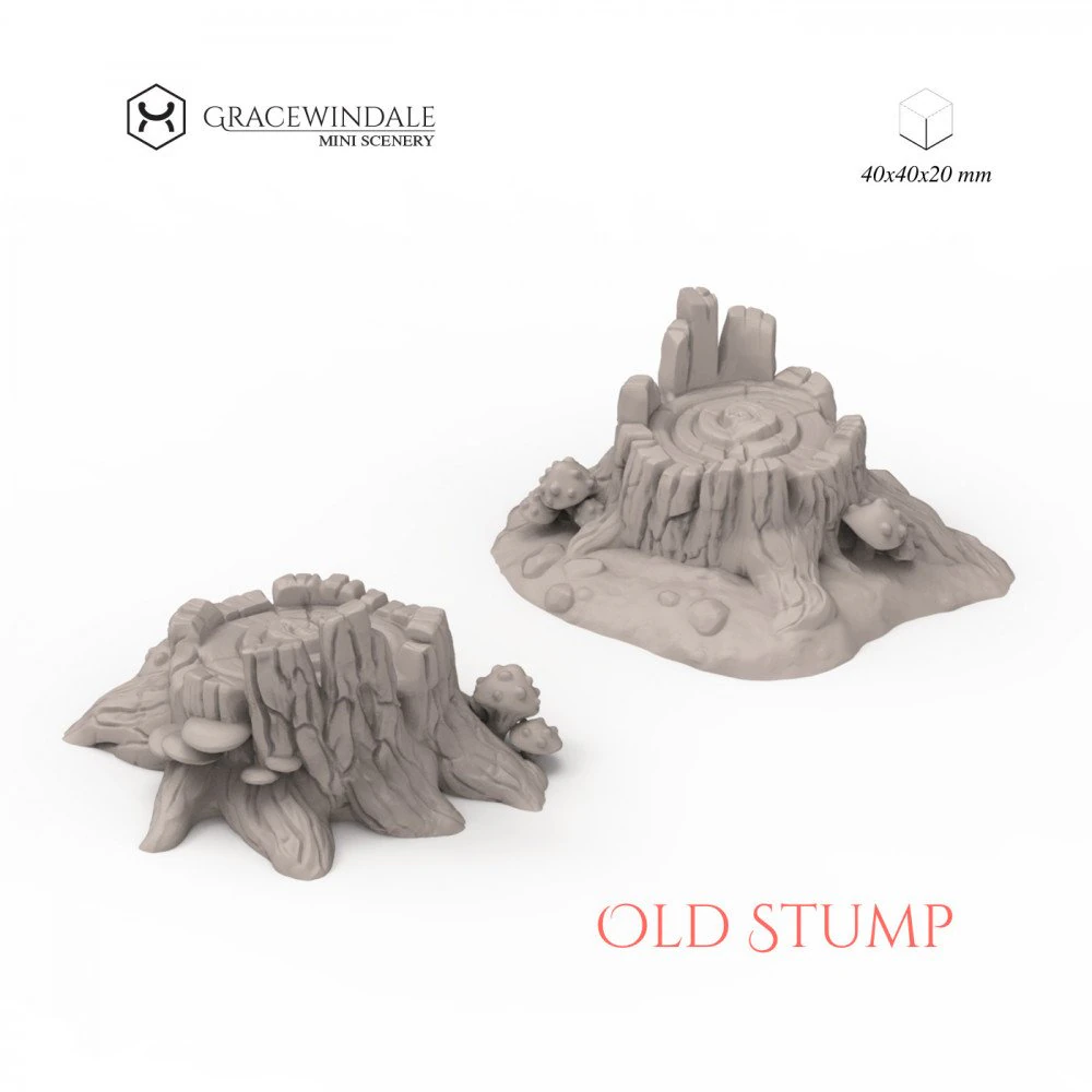 Old Stump 3D Print Model .c4d .max .obj .3ds .fbx .stl .blend 