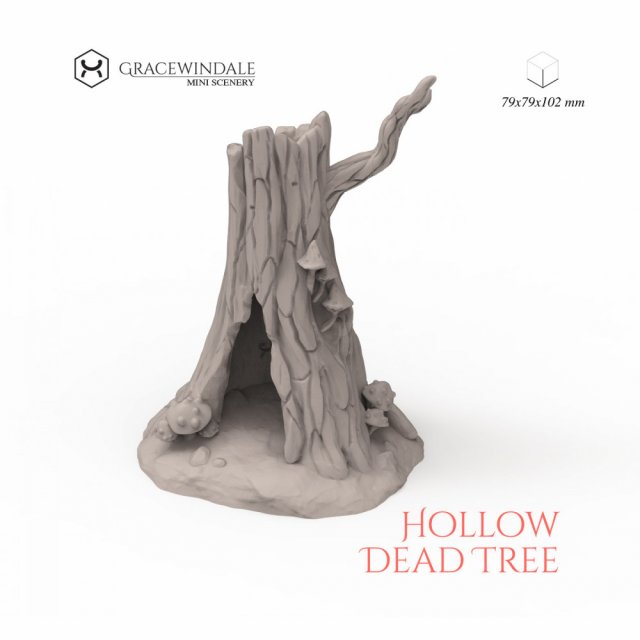 Hollow Dead Tree 3D Print Model .c4d .max .obj .3ds .fbx .stl .blend 