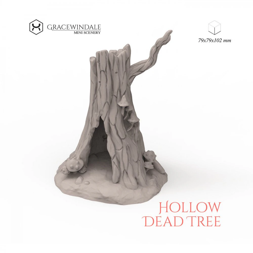 Hollow Dead Tree 3D Print Model .c4d .max .obj .3ds .fbx .stl .blend
