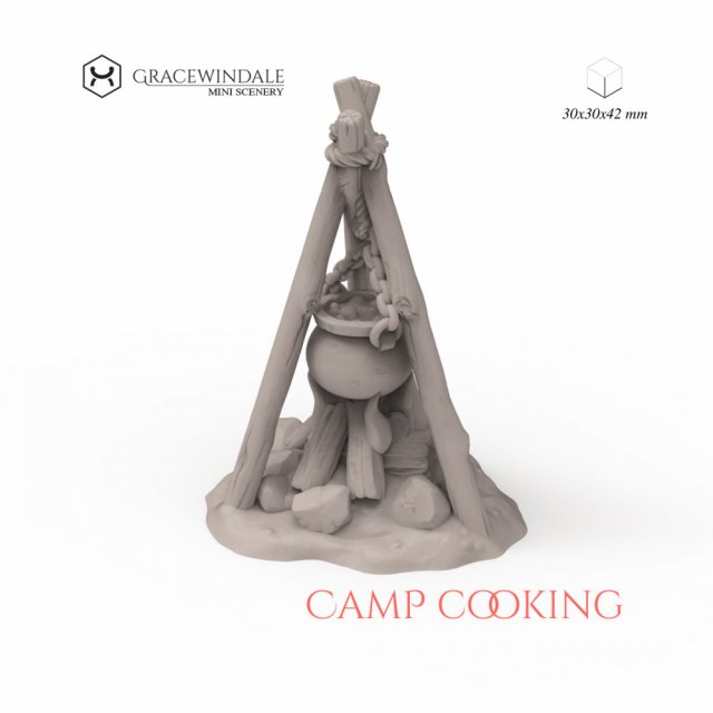 Camp Cooking 3D Baskı Modeli .c4d .max .obj .3ds .fbx .stl .blend