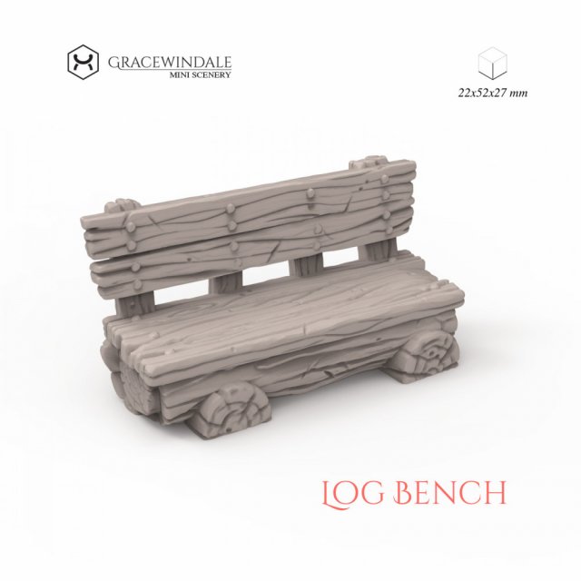 Log Bench 3D 打印模型 .c4d .max .obj .3ds .fbx .stl .blend 