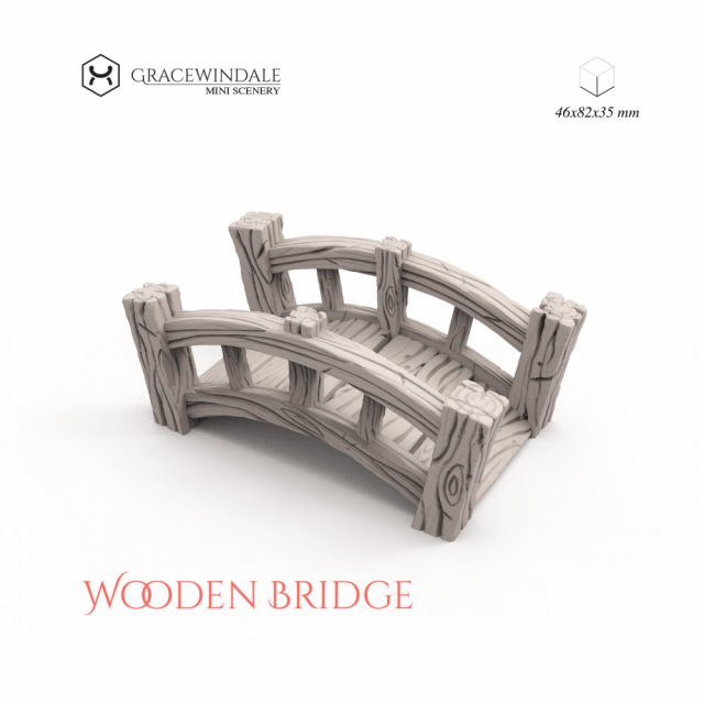 Wooden Bridge Model Cetak 3D .c4d .max .obj .3ds .fbx .stl .blend 