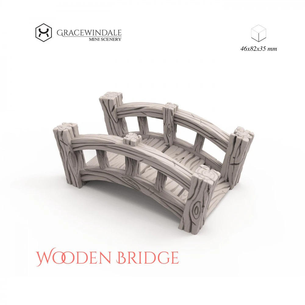 Holzbr&uuml;cke 3D Druckmodell .c4d .max .obj .3ds .fbx .stl .blend 