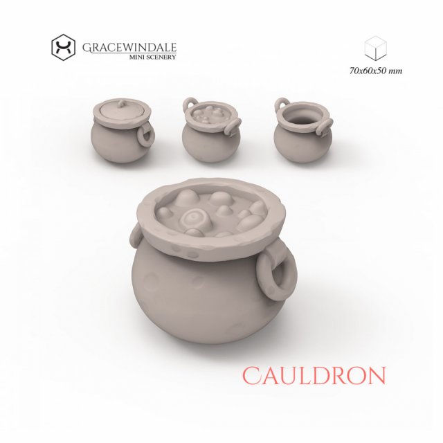 Cauldron Spice Jar 3D-Druckmodell .c4d .max .obj .3ds .fbx .stl .blend 