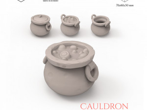 Cauldron Spice Jar 3D Print Model