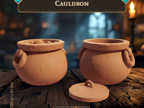 Cauldron Spice Jar Modèles 3D en vedette