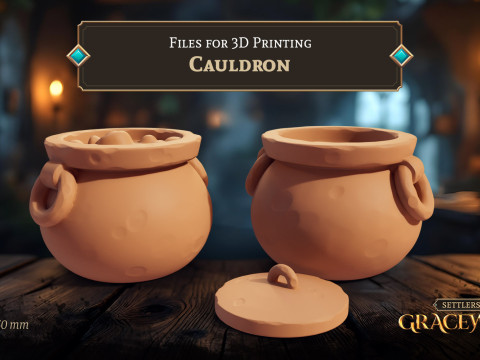 Cauldron Spice Jar Modèles 3D en vedette