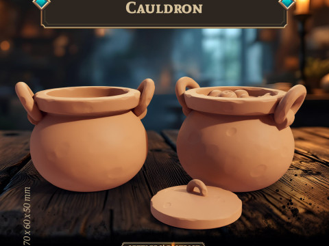 Cauldron Spice Jar Modèles 3D en vedette
