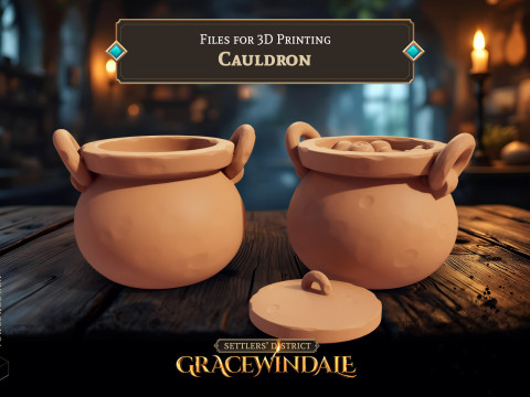Cauldron Spice Jar Modèles 3D en vedette
