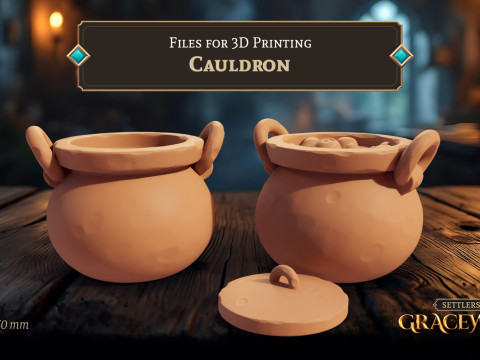 Cauldron Spice Jar Modèles 3D en vedette