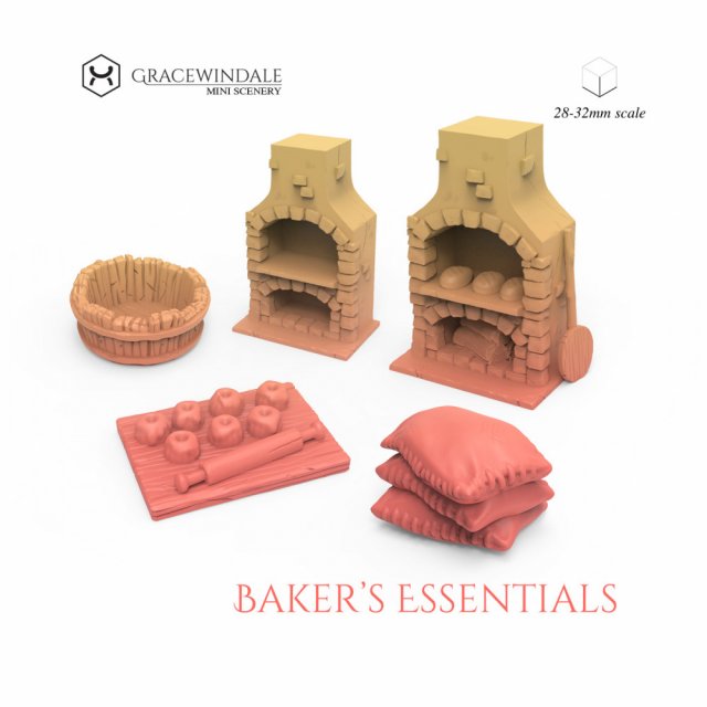 Bakers Set 3D Принт Модель .c4d .max .obj .3ds .fbx .stl .blend 