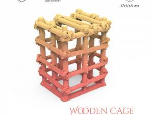 Wooden Cage 3D Print Model