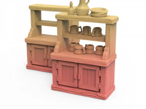 Tavern Furniture and Props Set 3D Print Model