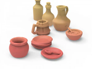 Tavern Furniture and Props Set 3D Print Model