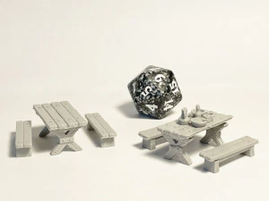 Tavern Furniture and Props Set 3D Print Model