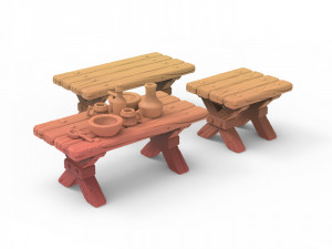 Tavern Furniture and Props Set 3D 打印模型