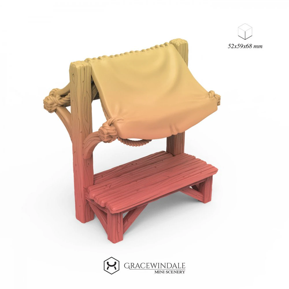 Canopy Market Stall 3D Print Model .c4d .max .obj .3ds .fbx .stl .blend 