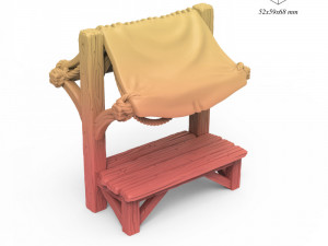 Canopy Market Stall 3D Print Model