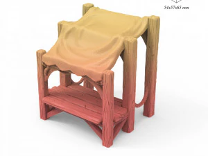 Canvassed Market Stall - Covered Vendor Booth 3D Print Model