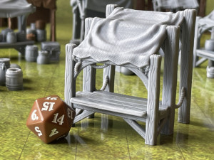 Canvassed Market Stall - Covered Vendor Booth Model Cetak 3D